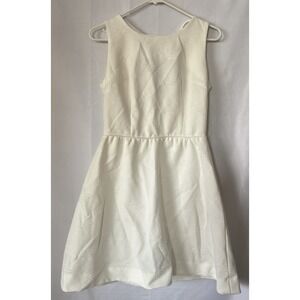 Vtg Vicky Vaughn Jr Sleeveless Textured Knit Tie Back MIDI Dress Size S White